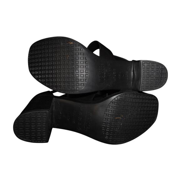 Melissa Black Jelly Block Heel Sandals Womens 9 Strappy PVC Platform Shoe - Picture 10 of 13